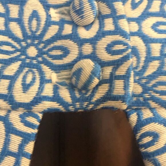 Banana Republic Blue Floral Sleeveless Halter Party Dress Fit & Flare A Line 12P - Picture 6 of 8